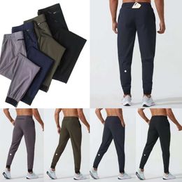 LU womens LL Men's Jogger Long Pants Sport Yoga Outfit Quick Dry Drawstring Gym Pockets Sweatpants Trousers Mens Casual Elastic Waist fitness All kinds of fashion