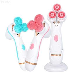 Electric Face Scrubbers Spin Electric Face Brush Silicone Facial Cleansing Brush For Skin Deep Cleaning Blackhead Removal Pore Cleaner Beauty Face Tools L230920