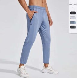 LL lemons Men's Jogger Long Pants Sport Yoga Outfit Quick Dry Drawstring Gym Pockets Sweatpants Trousers Mens Casual Elastic Waist fitness 4 Colors lu-lu