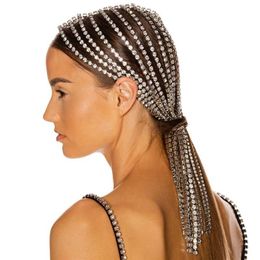 Hair Clips & Barrettes Shiny Full Rhinestone Fringed Hairband For Women Bijoux Long Tassel Crystal Accessories Wedding Banquet Hea234I