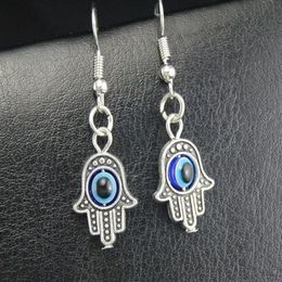 20Pair Silver Plated Blue Evil Eye Dangle Drop Earrings Charms Pendant Earrings Ear Stud Handmade DIY Jewellery NEW293z