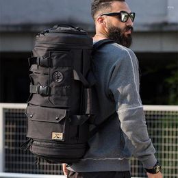 Backpack KUZAI Men Travel Oxford Luggage Handbag Multifunction Bag For