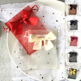 Gift Wrap Wholesale 2023 Organza Bag Ins Wind Gauze Jewellery Packaging Birthday Creative Bow Candy Drawstring