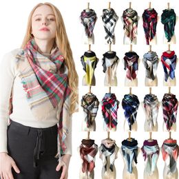 Ethnic Clothing Arrival Winter Imitation Cashmere Double-sided Colourful Female Plaid Square Scarf Triangle Ladies Bib Shawl For Women