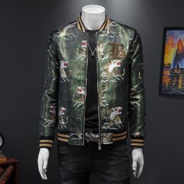 mens jacket 2023 spring and autumn new jacquard embroidery tide stand collar handsome baseball uniform top S-4XL1968