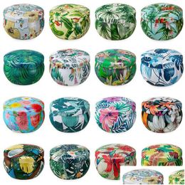 Candles Aromatherapy Candle Packaging Tinplate Drum-Shaped Metal Tea Tin Cans Biscuit Box Egg Rolls Candy Drop Delivery Home Garden De Dhdpc