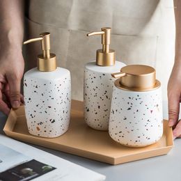 Storage Bottles Ceramic Lotion Bottle Portable Soap Cylindrical Dispenser Shampoo Shower Gel Jar Bathroom Bath Supplies 400ml