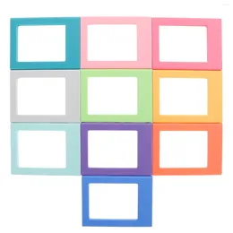 Frames 10 Pcs Plastic Po Frame Colour Magnetic Fridge Holder Refrigerator Stickers Picture Abs