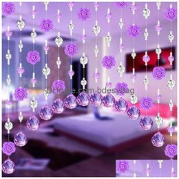 Curtain Drapes Crystal Glass Rose Bead Living Room Bedroom Window Door Decor Drop Delivery Home Garden Hotel Supplies Deco Dhifw