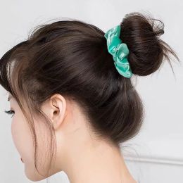60 color Vintage Hair Scrunchies Stretchy Satin Scrunchie Pack Women Elastic Hair Bands Girls Headwear Plain Rubber Hair Ties