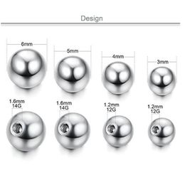 Tongue Rings Plain Screw Ear Stud Lip Bar Eyebrow Belly Button Ring Bead Ball Accessory 2Mm 2.5Mm M Horseshoe Stainless Stee Dhgarden Dhf83