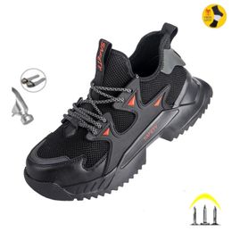 Dress Shoes Men's Work Safety Shoes Steel Toe Construction Boots Sneakers Breathable Lightweight Indestructible Industry Shoes Male Footwear 230915