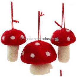 Christmas Decorations Tree Hanging Cotton Sweet Red Mushroom Ornament Home Office Party Decoration Cute Wall Door Drop Delivery Garden Dh1Pf