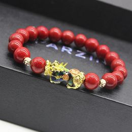 Feng Shui Stone Beads Bracelet Men Women Unisex Wristband Change Colour Pixiu Wealth and Good Luck Women Bracelet237O