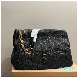Designer Women Sequins Jamie Large Messenger Shoulder Brand Y Nappa Leather Quilted Silver Crossbody Bags Lady Cross Body Chain Strap Gold Handbag