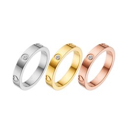 wedding rings for Women Men Couple Ring Jewellery Silver Rose Gold titanium steel Rings262v