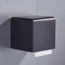 Black Paper Tissue Box Bathroom Paper Roll Holder Wall Mounted Toilet Paper Holder Rack Bathroom Accessories Tissue Holder Box2908