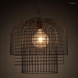 Pendant Lamps Retro Iron Cages Lights Loft Industrial Lantern Dining Room Bedroom Living Creative ZA GY342