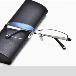 Sunglasses Frames OEYEYEO Pure Titanium Spectacle Fr Men's Ultra Light Business Half Rim Myopia Eyeglasses Vacuum IP Plating B2023