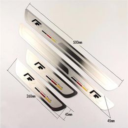 R Style thin stainless steel welcome pedal door sill strip for VW Volkswagen Magotan Bora Sagitar CC Golf Car Accessories292s