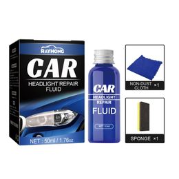 Care Products Restoration Beauty Kit 50Ml Car Headlight Repair Tool Oxidation Rearview Glass Anti-Scratch Coat Plating Liquid Headla Dhyh7