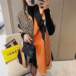 22% OFF scarf Autumn and Winter New Versatile Shawl Cashmere Scarf Female F Letter Pattern Live BroadcastXQ03