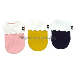 Dog Apparel Button Decorative Bottoming Shirt Autumn And Winter Newest Two Feet Warm Pet Clothing Three Colours Clothes For Small Drop Dhtnb