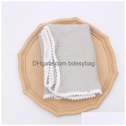 Bath Robe Cotton Pom Tassel Baby Robes Ddle Wraps Infant Stroller Er Muslin Blankets Newborn Blanket Gauze Towel Drop Delivery Home Ga Dhyvm