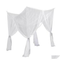 Mosquito Net Bedding Supplies Home Textiles Garden Canopy Fl Size Post Bed Curtain Dustproof Queen King Decoration Netting 4 Corne252B