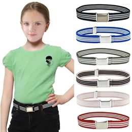 Belts Kids Toddler Belt Elastic Adjustable Stretch Unisex Silver Square Buckle Bag For Women Mens Nylon