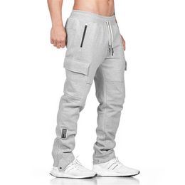 New Fashion Mens Joggers Pants Elastic Waist Loose Cotton Sweatpants Male Casual Long Trousers with 2 Colors Asian Size3169