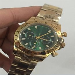 Designer Watches Rolx Sell Mens watches 40mm 116503 116508 116500LN 18k Yellow Gold GREEN DIAL Mechanical Automatic Excellent Mens XCCC0