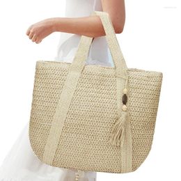 Storage Bags Straw Purse Bag Boho Handbags Crossbody Shoulder Tote Weaving Bucket For Summer Beach Vacation Dating Travel