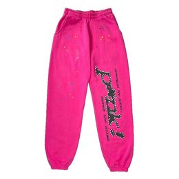 Red Pattern Sweatpants Men Women 1 High Quality Pants Joggers Foam Printing Drawstring Trousers276I