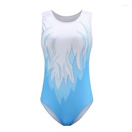 Stage Wear Diamond Adult Ballet Leotards Sleeveless Shiny Gymnastics Leotard One-Piece Dance Bodysuit Costume Sportswear