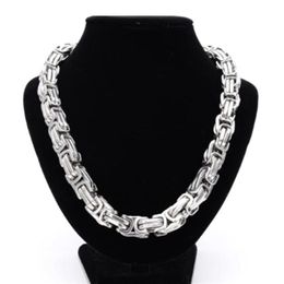 6 8 12 15mm High Quality Stainless Steel Silver Color Srong Handmade Byzantine Box Link Chain Men's Necklace Or Bracelet 1PCS3337