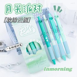 Green Simplicity Gel Pen Kawaii 0.5MM Black Ink Cute Pens Lovely Stationery School Student/Office Supplies