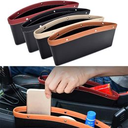 1PC Car Organiser PU Leather Storage Car Seat Slit Gap Pocket Storage Cup Holder Box Multifunctional Car Interior Accessories227E