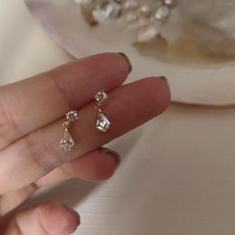 Stud Earrings Luxury 14k Gold Original 925 Sterling Silver Zircon Small Women's Piercing Jewellery Accessories