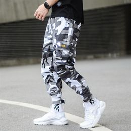 Fashion Camouflage Punk Style Men's Jogger Pants Youth Streetwear Hip Hop Jeans Men Big Pocket Cargo Pants Harem Trousers Hom269f