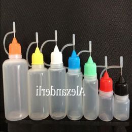 E-liquid Empty Bottle 3ml 5ml 10ml 15ml 20ml 30ml 50ml Needle Bottle for eGo Series E Cigarettes Plastic Dropper Bottles With Metal Tip Cqjc