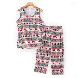 Women's Sleepwear Women Print Pyjama Set Sleeveless Pyjama Sleep Pants Pijama Nighties Casual Nightdress Camisole Home Nightwear