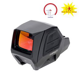 Tactical Compact HRO Red Dot Sight CQB MODE Reticle Scope With Dual Motion Sensor Rifle Hunting Optics Picatinny Mount