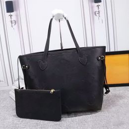 2PCS HoT Quality Designer Handbag bag Purses Classic Fashion Women messenger BLACK Shoulder Bag Lady Totes Brown handbags 35cm With Shoulders Strap Dust Bag 8 colors