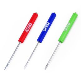 5pcs Mini Tops And Pocket Clips Pocket Screwdriver Strong Magnetic Slotted Screwdriver GJ001-QY2316