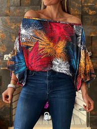 Women's Blouses Women Spring Summer Loose Fit Loungewear Backless Slash Neck Lantern Sleeve Sweatshirts Fashion Streetwear Drop