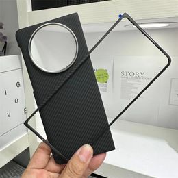 Genuine Carbon Fiber Aramid Slim Case for Huawei Mate X5 Metal Ring Armor Cover