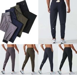 LU womens LL Men's Jogger Long Pants Sport Yoga Outfit Quick Dry Drawstring Gym Pockets Sweatpants Trousers Mens Casual Elastic Waist fitness High quality