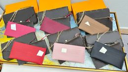 Luxusmarken-Taschen für Damen, Geldbörsen, braun, kariert, geprägter Buchstabe, Damen-Clutch-Taschen, berühmte Marke, lange Damen-Geldbörsen, Schultertaschen, Totes, Handtaschen, Tasche, dreiteilig