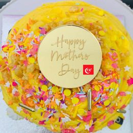 Party Supplies 5/10pcs Happy Birthday Cupcake Toppers Gold Acrylic Circle Dessert Cake DIY Decorations Insert Card
